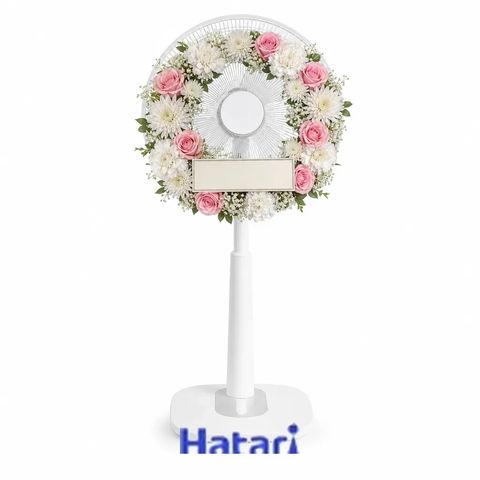 พวงหรีดพัดลม Hatari 16 นิ้ว โทนชมพู