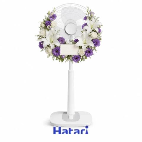 พวงหรีดพัดลม Hatari 18 นิ้ว ลิลลี่ขาว