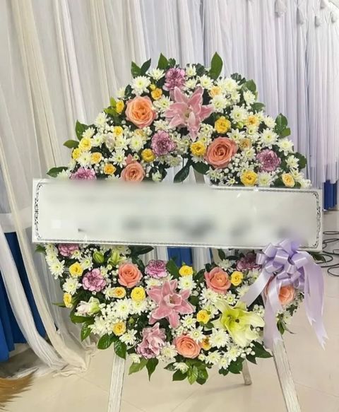 พวงหรีดลิลลี่ โทนชมพูม่วง