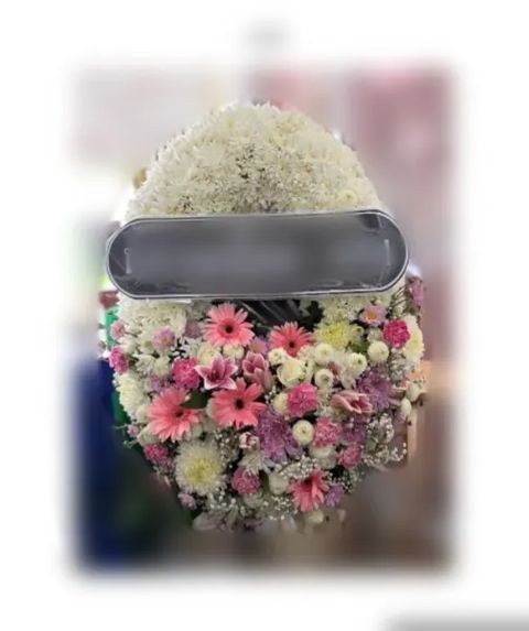พวงหรีดลิลลี่ โทนขาวชมพูม่วง