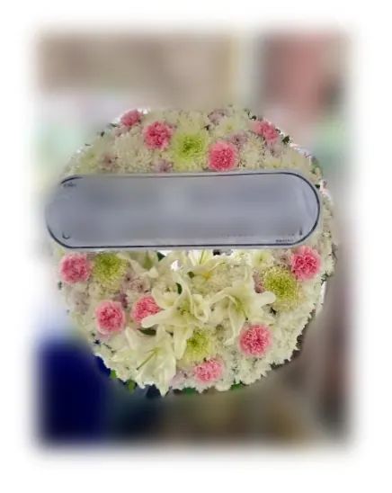 พวงหรีดลิลลี่ โทนขาวชมพู