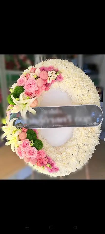 พวงหรีดลิลลี่ โทนชมพูเหลืองเขียว