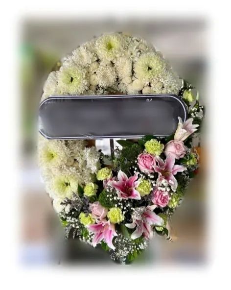 พวงหรีดลิลลี่ โทนขาวชมพู