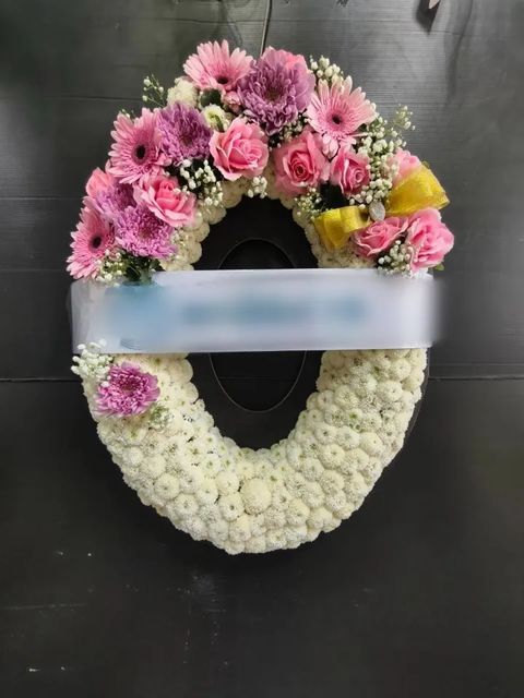 พวงหรีดกุหลาบ โทนขาวชมพู