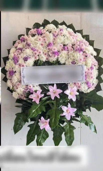 พวงหรีดลิลลี่ โทนชมพูขาว