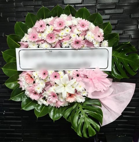 พวงหรีดลิลลี่ โทนชมพูขาว