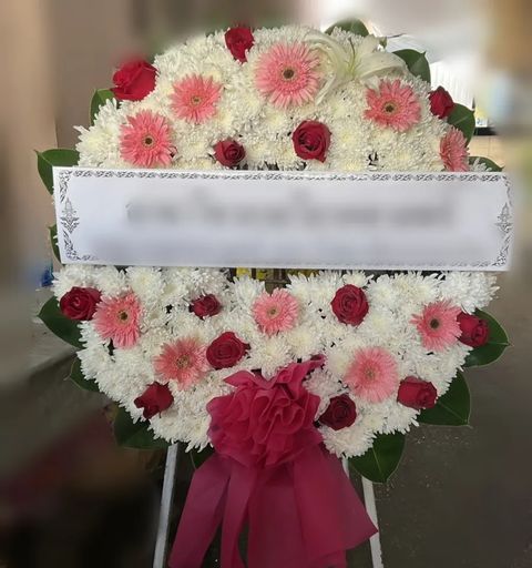 พวงหรีดลิลลี่ โทนชมพูขาวม่วง