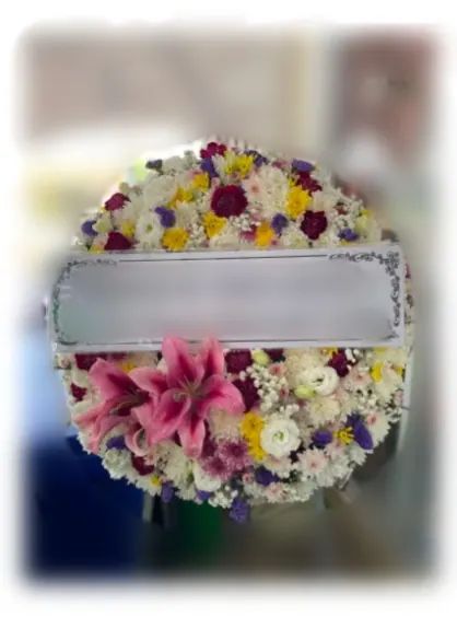 พวงหรีดลิลลี่ โทนชมพูเหลืองม่วง