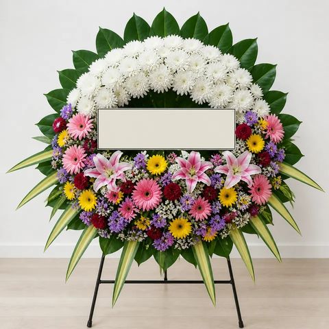 พวงหรีดชุด1192 โทนขาวล้วน