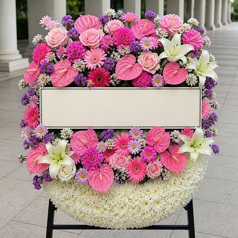 พวงหรีดชุด1244 โทนชมพู