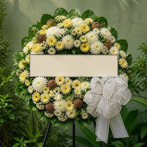 พวงหรีดชุด1285 โทนขาวล้วน