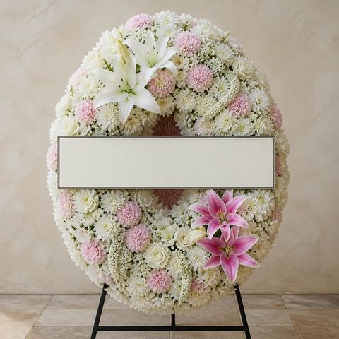 พวงหรีดชุด1329 โทนขาวชมพู