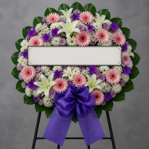 พวงหรีดชุด1457 โทนชมพู
