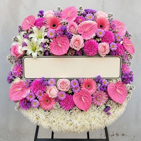 พวงหรีดชุด1484 โทนชมพู