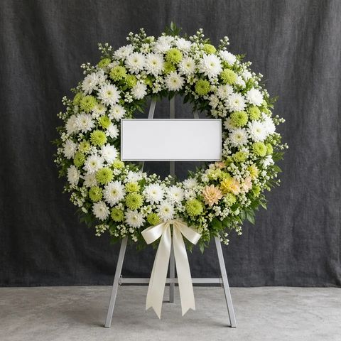 พวงหรีดชุด279 โทนขาวล้วน