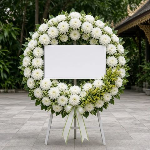 พวงหรีดชุด311 โทนขาวล้วน
