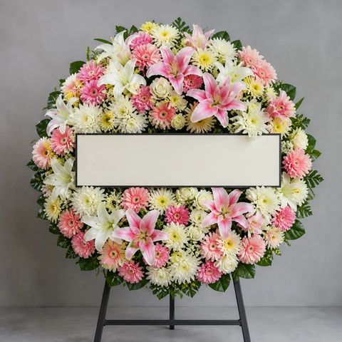 พวงหรีดชุด771 โทนชมพู